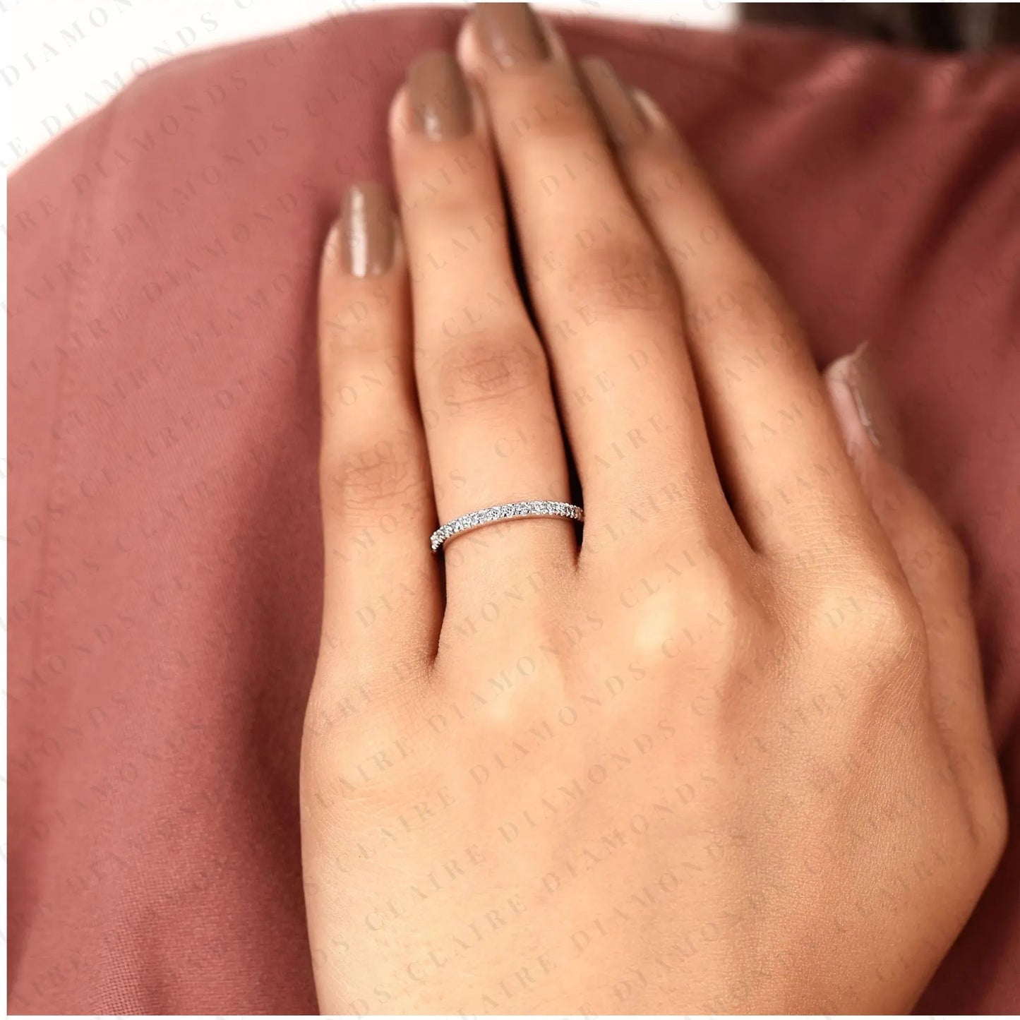 0.30 tcw timeless round brilliant lab grown diamond eternity wedding band with delicate pavé set sparkling accents
