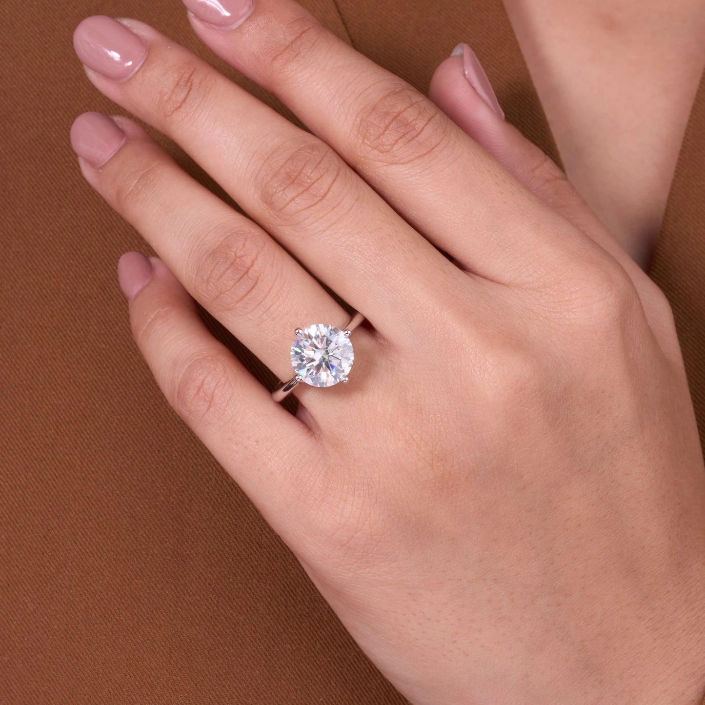 classic round cut solitaire lab grown diamond ring with timeless elegant engagement style