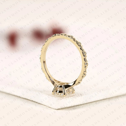 Oval Cut Lab Grown Diamond Engagement Ring Vintage Floral Gold Ring Nature Inspired Solitaire Promise Ring for Women