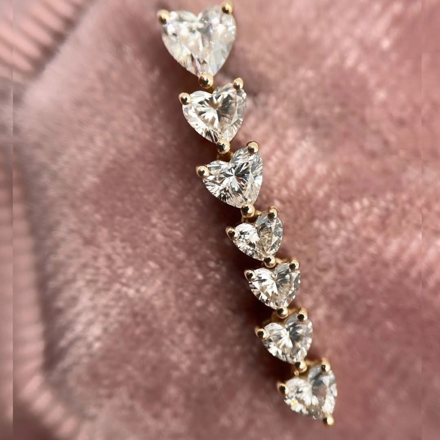 2.80 tcw heart shape lab grown diamond drop earrings in gold elegant dainty dangle jewelry for women