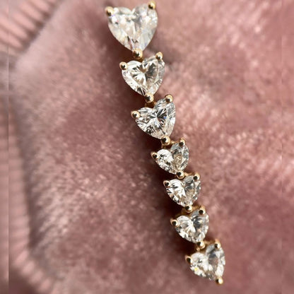 2.80 TCW Heart Shape Lab Grown Diamond Drop Earrings in Gold Elegant Dainty Dangle Jewelry for Women