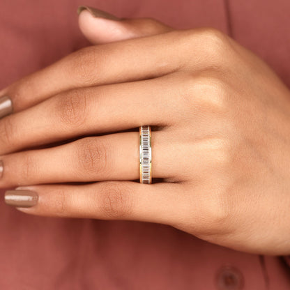 1.35 TCW Baguette Cut Moissanite Diamond Eternity Wedding Band Minimalist Stackable Anniversary Ring for Women