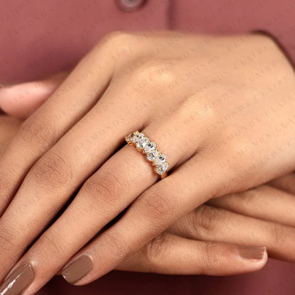 1.75 TCW Pear Cut Lab Grown Diamond Band in Gold Elegant Pear Shape Eternity Wedding Band for Women