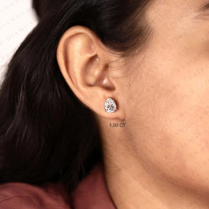 Pear Cut Lab Grown Diamond Stud Earrings Classic Solitaire Earrings Elegant Minimalist Bridal Jewelry Timeless Gift for Her
