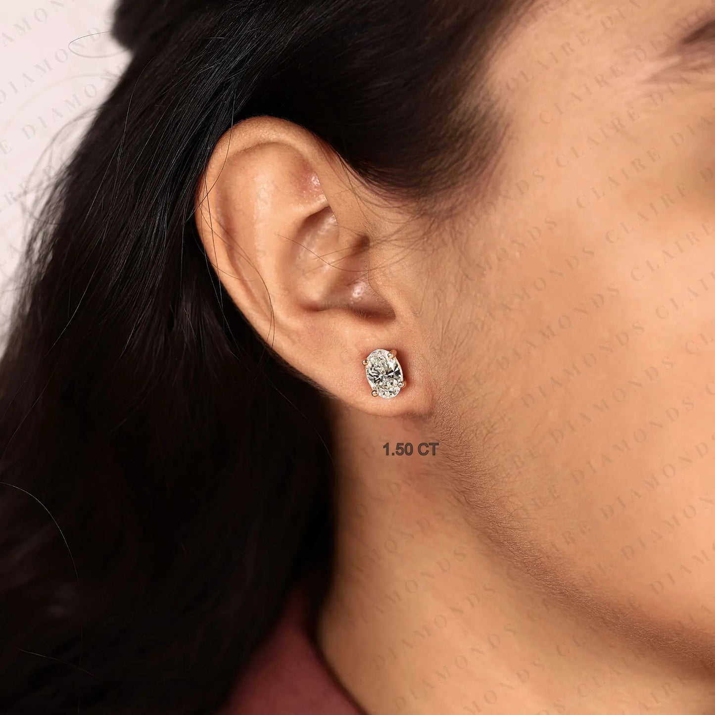 oval cut lab grown diamond stud earrings classic solitaire earrings elegant minimalist bridal jewelry timeless gift for her