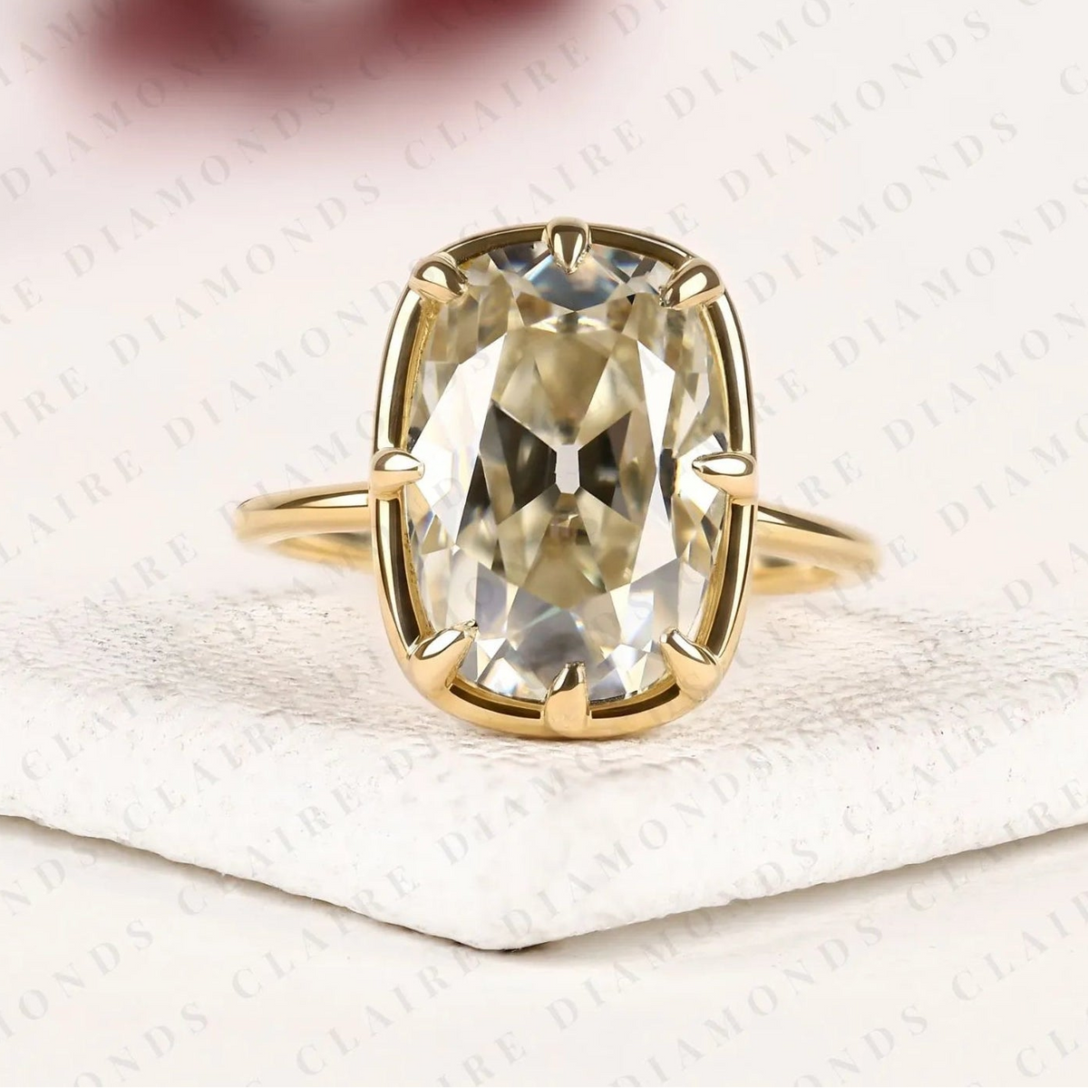 old mine elongated cushion cut lab grown diamond solitaire engagement ring diamond ring classic minimalist bridal ring for women