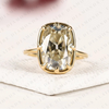 Old Mine Elongated Cushion Cut Lab Grown Diamond Solitaire Engagement Ring Diamond Ring Classic Minimalist Bridal Ring for Women