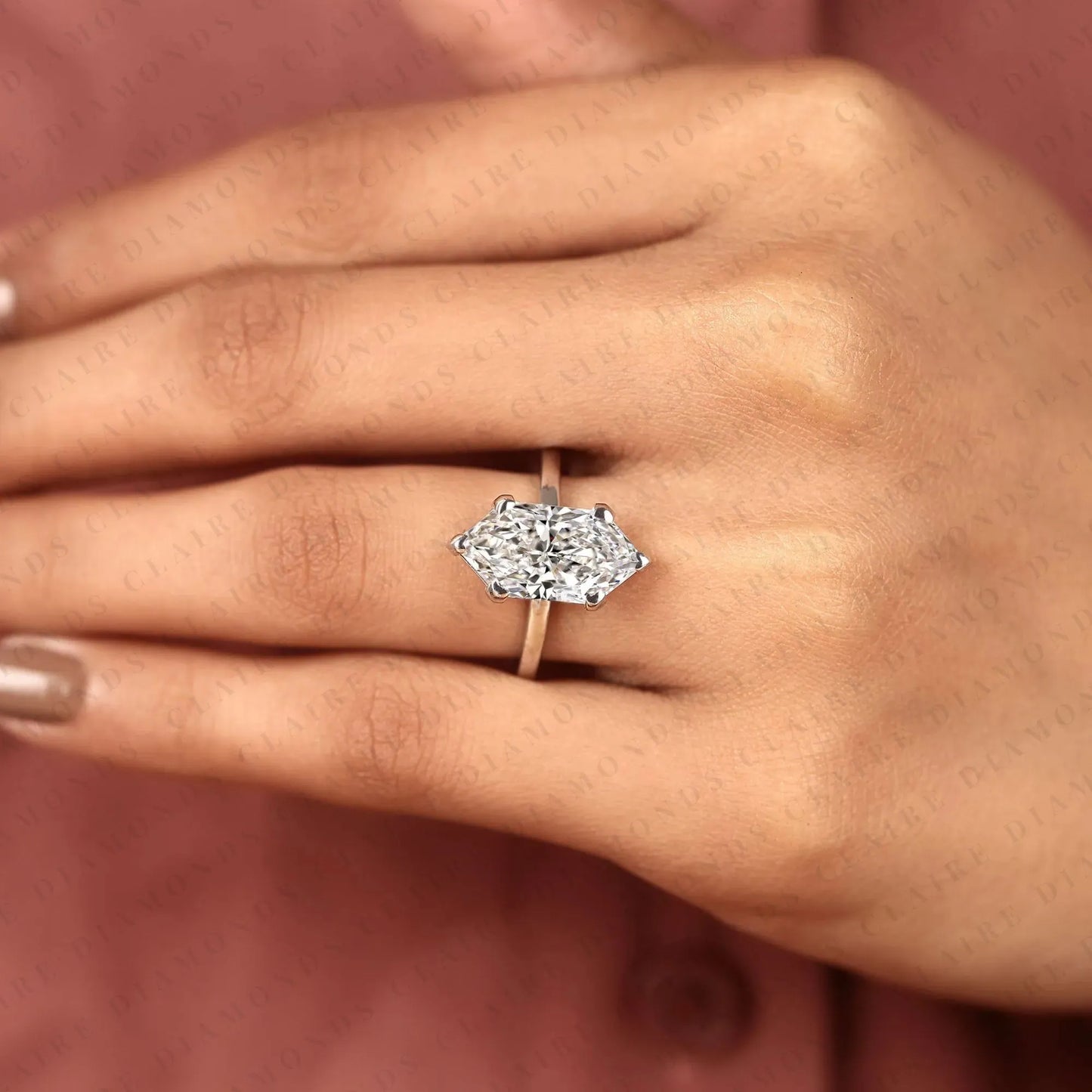 dutch marquise cut moissanite diamond engagement ring solitaire white gold ring elongated diamond bridal ring minimalist wedding ring