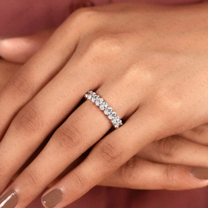 3.90 TCW Oval Cut Lab Grown Diamond Band Eternity Classic Stackable Band Elegant Anniversary Timeless Bridal Jewelry