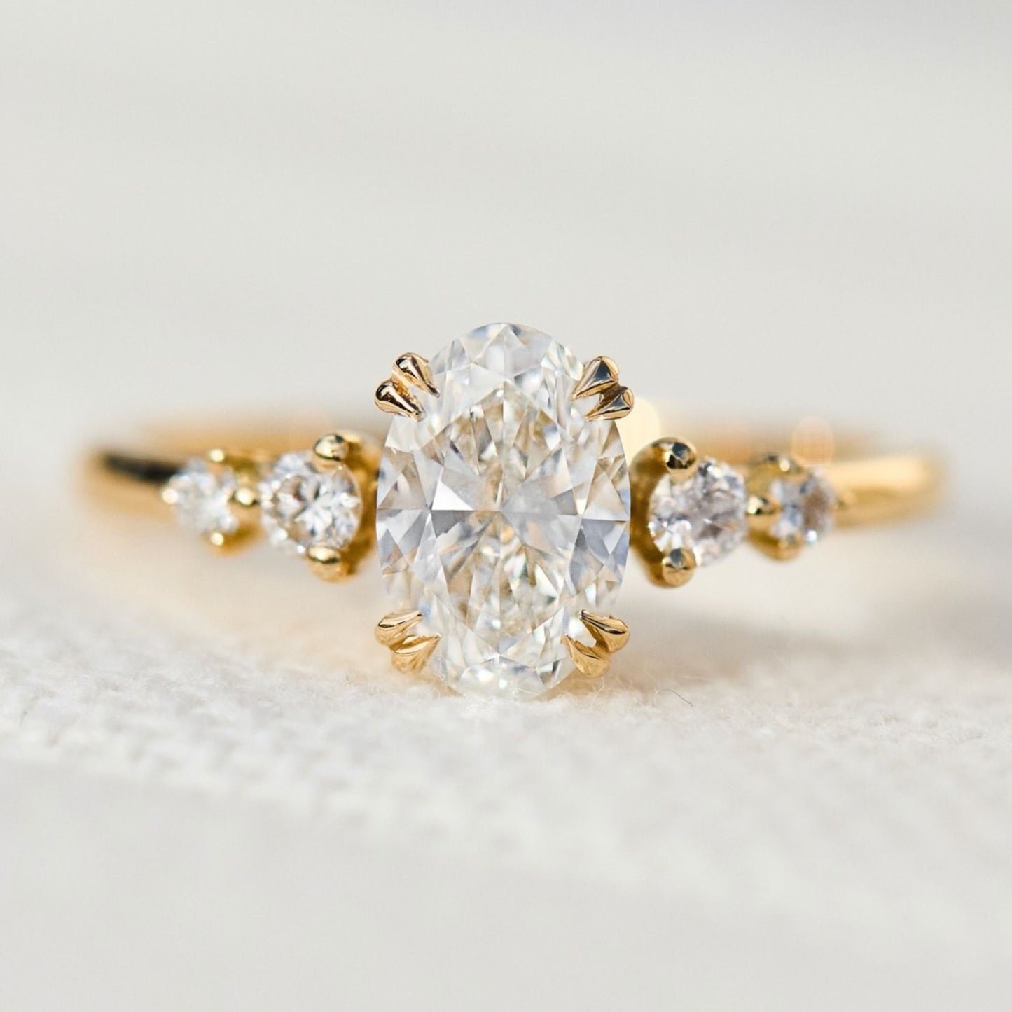 elegant oval cut diamond engagement ring moissanite minimalist bridal ring