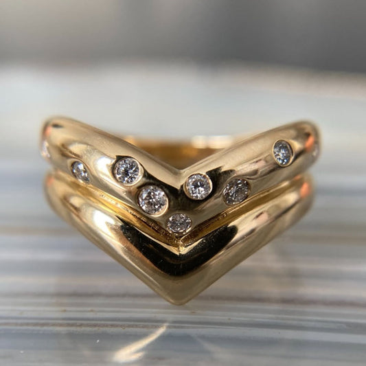 0.24 TCW Elegant V-Shape Diamond Chevron Ring in Lab Grown Minimalist Stackable Fine Jewelry