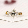 Pear Cut Lab Grown Diamond Engagement Ring | Yellow Gold Twisted Vine Pavé Band | Nature Inspired Bridal Ring | Elegant Unique Wedding Jewelry