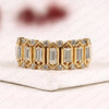 Emerald Cut Lab Grown Diamond Eternity Band | Vintage-Inspired Geometric Gold Wedding Band | Eternity Anniversary Band
