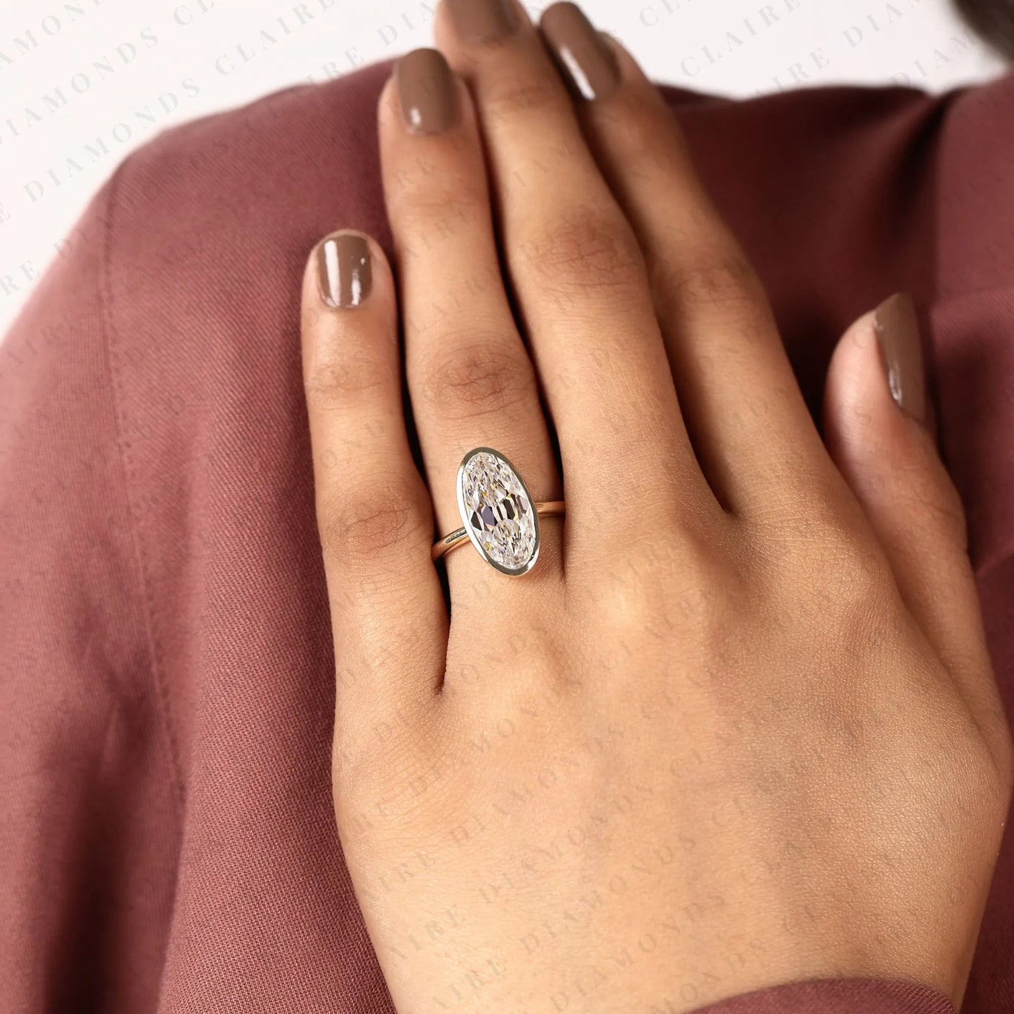 signature old mine oval moissanite diamond solitaire engagement ring with refined minimalist style