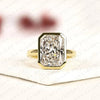 Radiant Cut Bezel Set Lab Grown Diamond Engagement Ring Solitaire Statement Ring Modern Minimalist Bridal Ring for Women