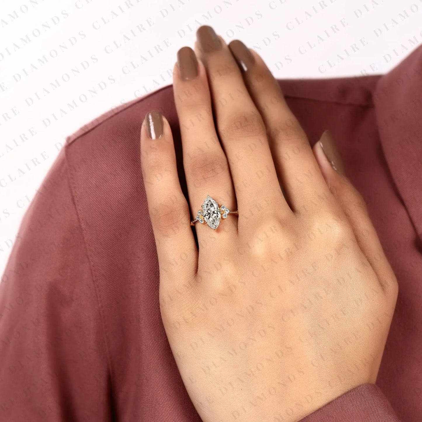 marquise lab grown diamond engagement ring unique floral vintage inspired statement bridal ring