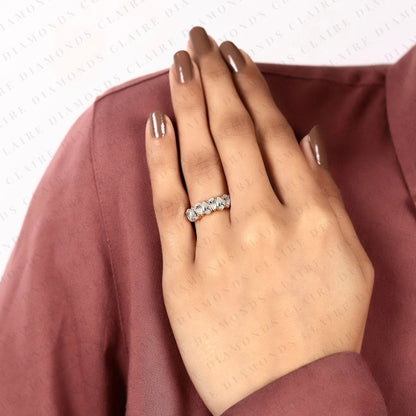 1.75 TCW Pear Cut Lab Grown Diamond Band in Gold Elegant Pear Shape Eternity Wedding Band for Women