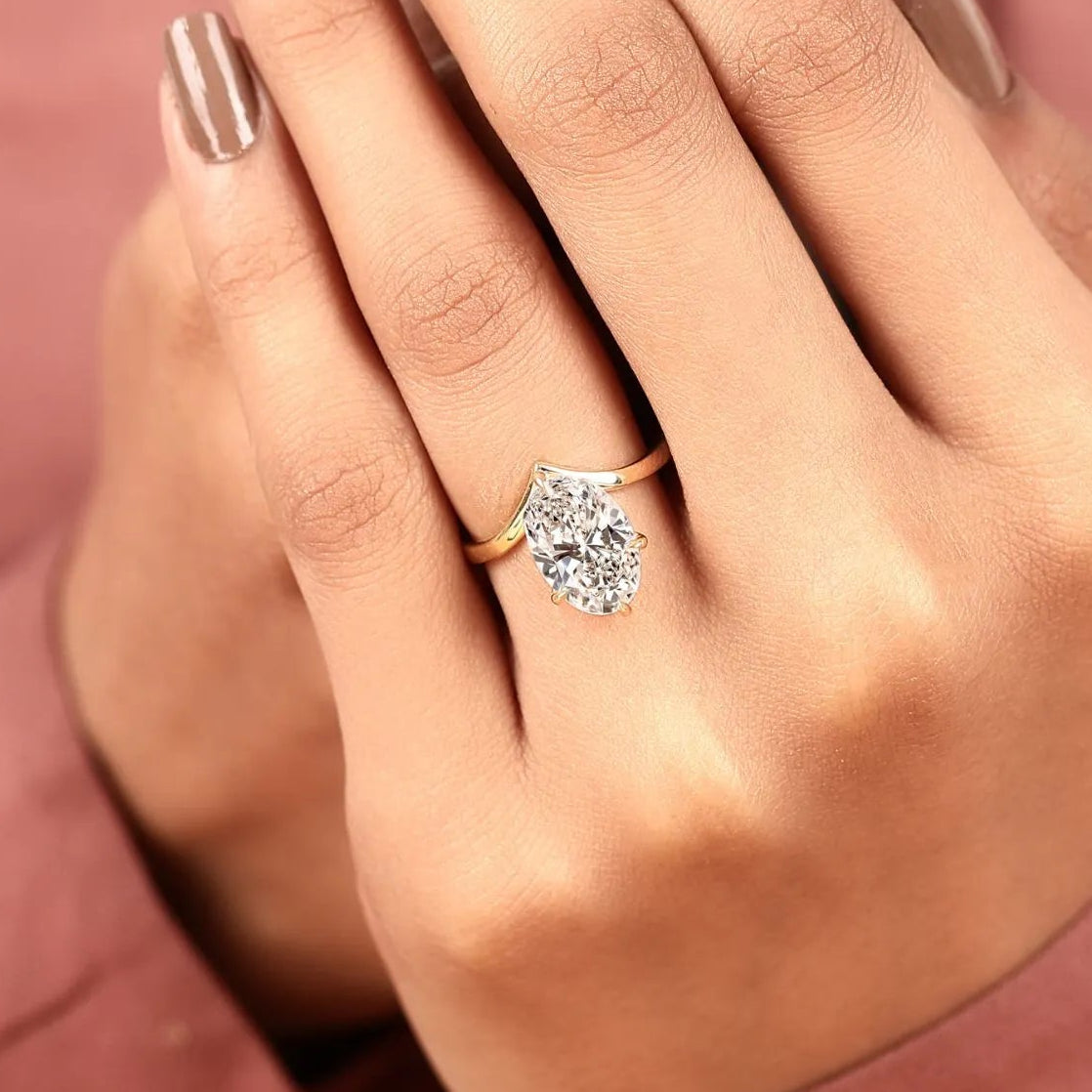 oval cut solitaire lab grown diamonds engagement ring in gold – graceful elegance with timeless brilliance