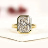 Radiant Cut Bezel Set Lab Grown Diamond Engagement Ring Solitaire Statement Ring Modern Minimalist Bridal Ring for Women