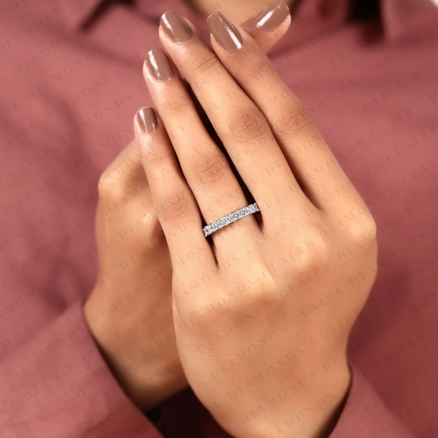 3.00 tcw baguette cut lab grown diamond ring | alternating baguette stone band in solid gold, stackable anniversary & everyday jewelry
