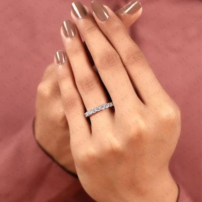 2.20 TCW Elegant Full Eternity Moissanite Diamond Wedding Band with Round Brilliant Diamonds
