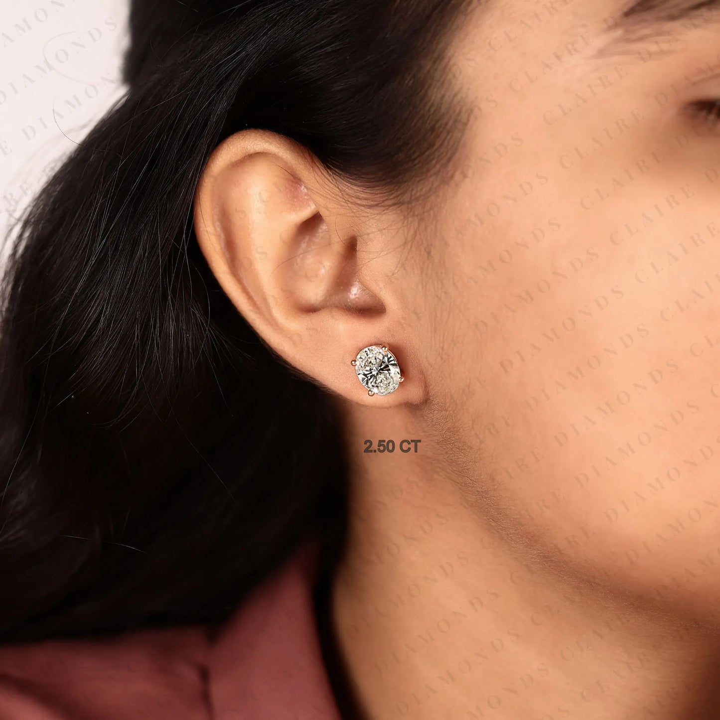oval cut lab grown diamond stud earrings classic solitaire earrings elegant minimalist bridal jewelry timeless gift for her