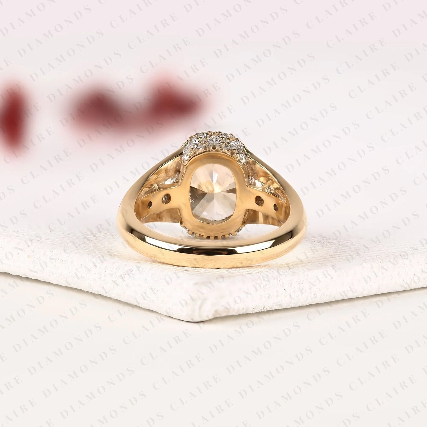 elongated cushion cut moissanite diamond engagement ring bezel set ring art deco gold ring vintage inspired bridal ring  igi certified jewelry