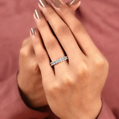 3.90 TCW Oval Cut Lab Grown Diamond Band Eternity Classic Stackable Band Elegant Anniversary Timeless Bridal Jewelry