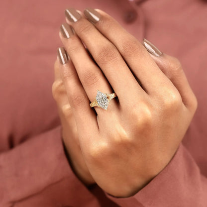 Dutch Marquise Cut Moissanite Diamond Engagement Ring Vintage Filigree Solitaire Ring Art Deco Inspired Bridal Ring for Women