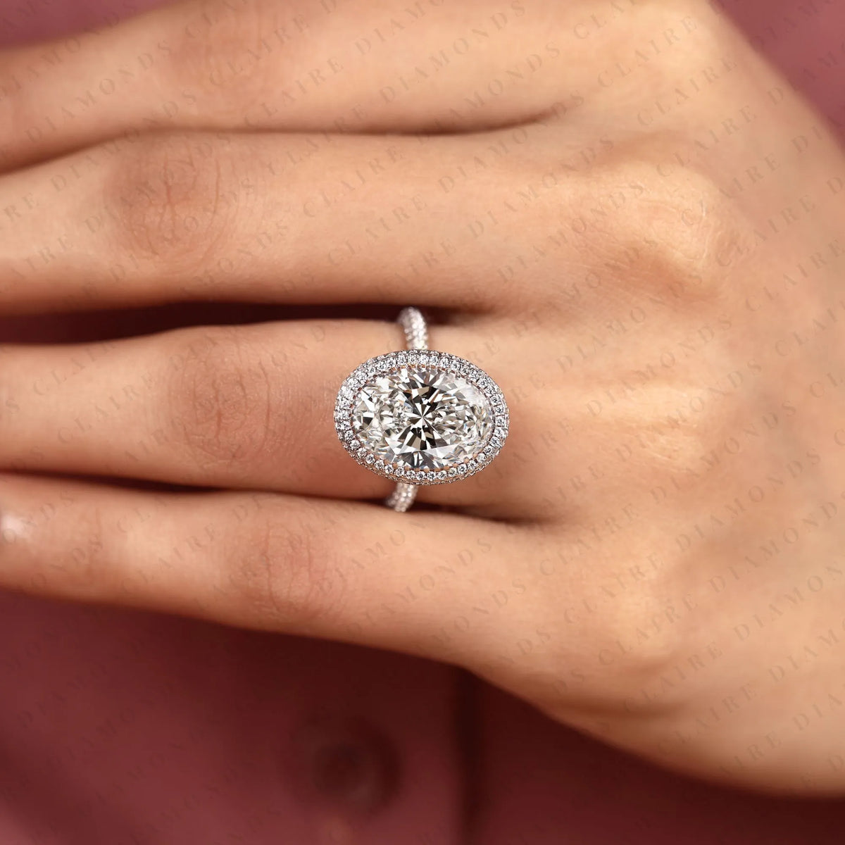 enchanted oval cut lab grown diamond halo engagement ring | botanical vine halo gold ring | nature inspired vintage bridal jewelry