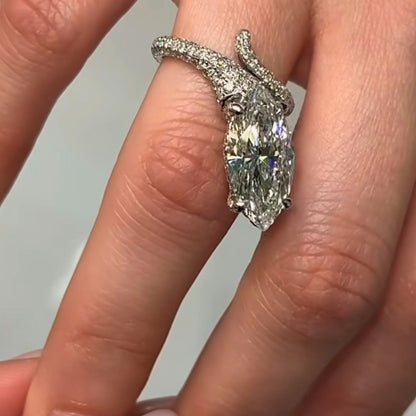 Luxury Marquise Cut Lab Grown Diamond Wrap Engagement Ring