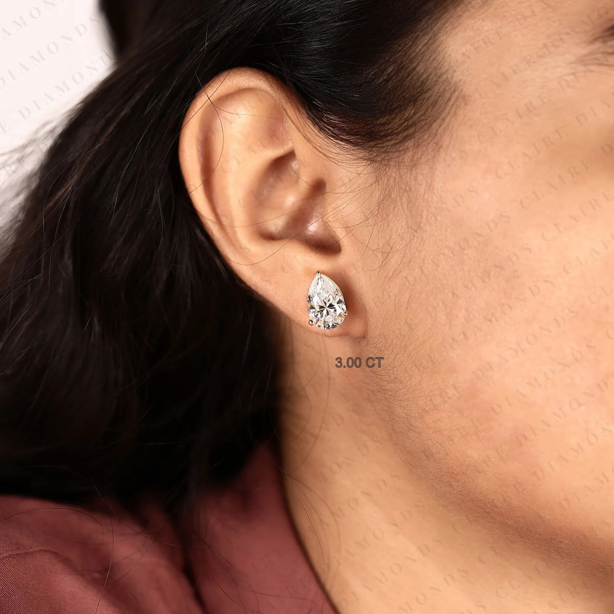 pear cut lab grown diamond stud earrings classic solitaire earrings elegant minimalist bridal jewelry timeless gift for her