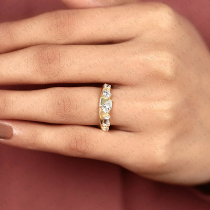 1.15 TCW Princess & Round & Pear & Emerald Cut Band – photo 8