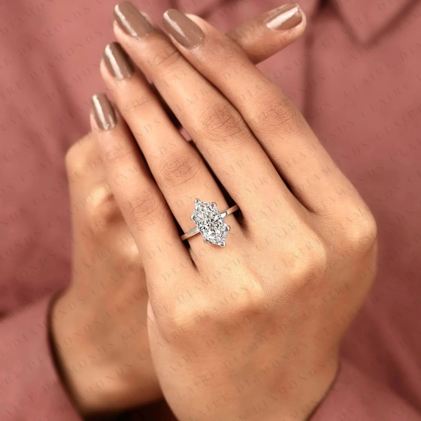 dutch marquise cut moissanite diamond engagement ring solitaire white gold ring elongated diamond bridal ring minimalist wedding ring