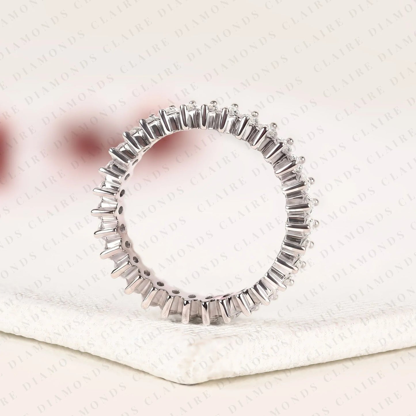 4.80 tcw marquise cut lab grown diamond eternity band wedding elegant stackable diamond band modern bridal jewelry