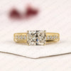 East-West Radiant Cut Lab Grown Diamond Engagement Ring Pavé Band Modern Horizontal Setting Elegant Bridal Jewelry