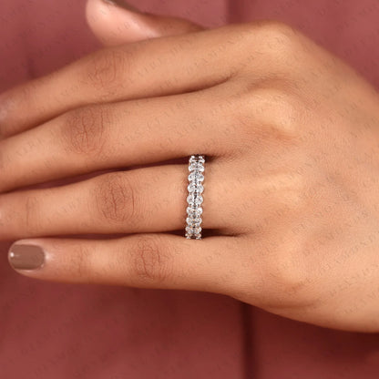3.90 TCW Oval Cut Lab Grown Diamond Band Eternity Classic Stackable Band Elegant Anniversary Timeless Bridal Jewelry