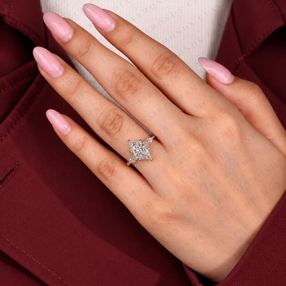 Dutch Marquise Cut Moissanite Diamond Engagement Ring with Kite Cut Side Stones Luxury Wedding Ring for Women