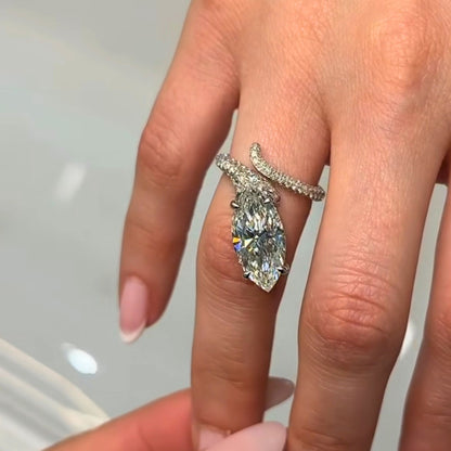 Luxury Marquise Cut Lab Grown Diamond Wrap Engagement Ring