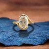 Oval Cut Bypass Engagement Ring Oval Half Bezel Set Lab Grown Ring Solid Gold Wedding Ring For Women Anniversary Ring Promise Ring