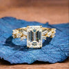 Emerald Cut Lab Grown Engagement Ring Hidden Halo Ring  Wedding Rings For Women Anniversary Ring Promise Gift For Her