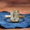 Bezel Set Emerald Cut Lab Grown Engagement Ring  Wedding Ring Anniversary Ring For Women Channel Set Promise Ring
