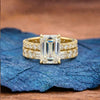 Emerald Cut Lab Grown Engagement Ring Set  Bridal Set Wedding Ring With Matching Band Anniversary Ring Set Promise Ring Set