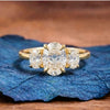 Three Stone Oval Cut Moissanite Engagement Ring Trilogy Diamond Ring Wedding Ring Past Present Future Anniversary Ring