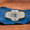 Emerald Cut Lab Grown Engagement Rings Wedding Ring Channel Set Baguette Band Ring Anniversary Ring For Women