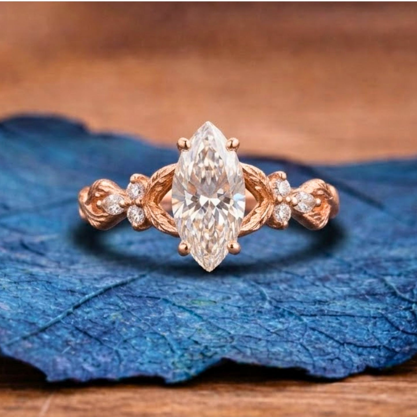 marquise cut lab grown engagement ring art deco solid gold wedding ring