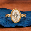 Oval Cut Moissanite Engagement Bezel Set Wedding Ring Tulip Set Anniversary Ring