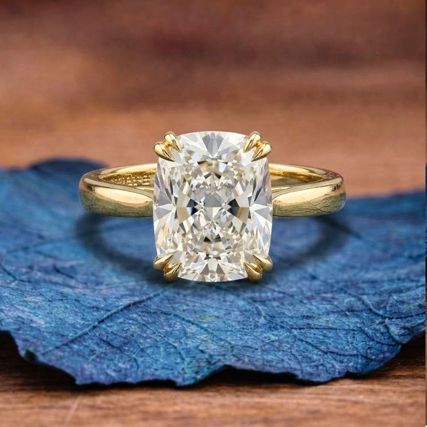 radiant double claw prong moissanite engagement ring hidden halo wedding ring