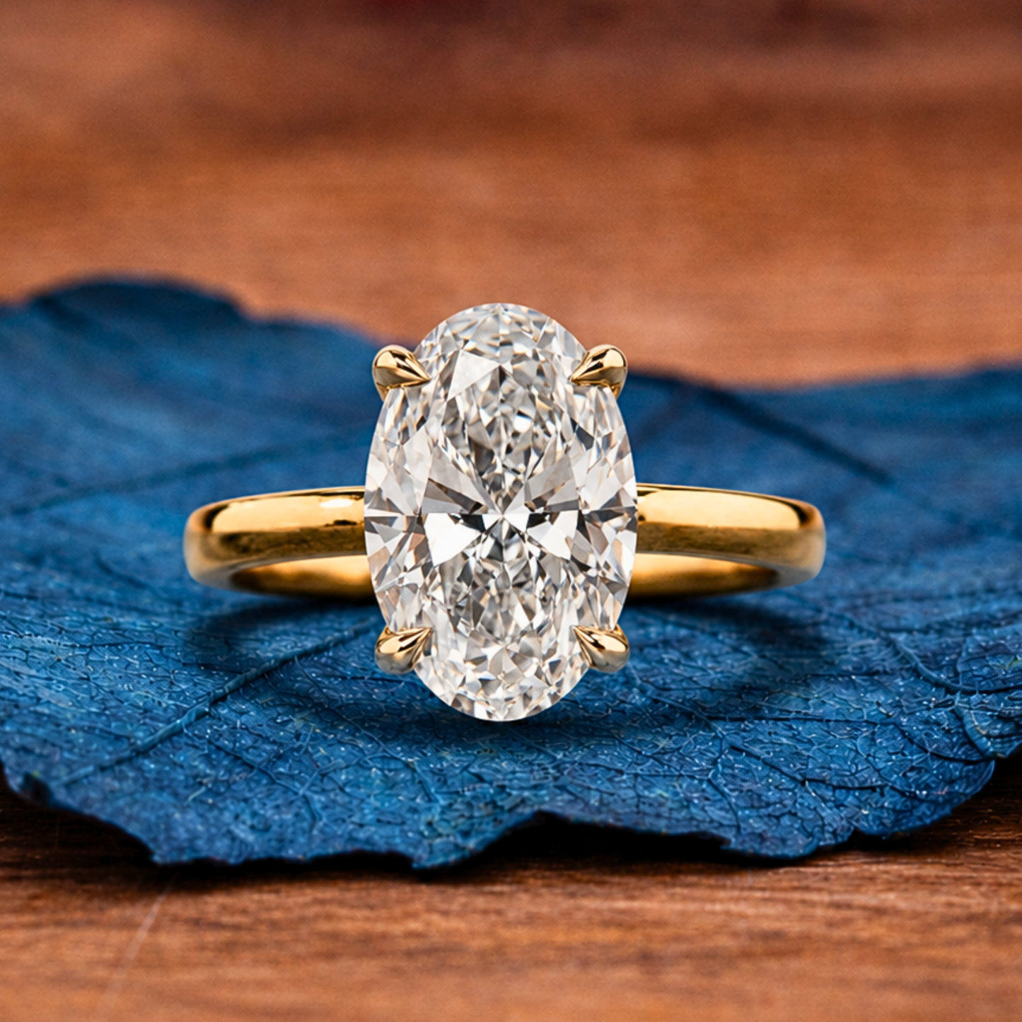 oval cut lab grown engagement ring two tone solitaire gold wedding ring