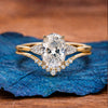 Oval Lab Grown Bridal Engagement Ring Set Vintage Inspired Wedding Ring Set